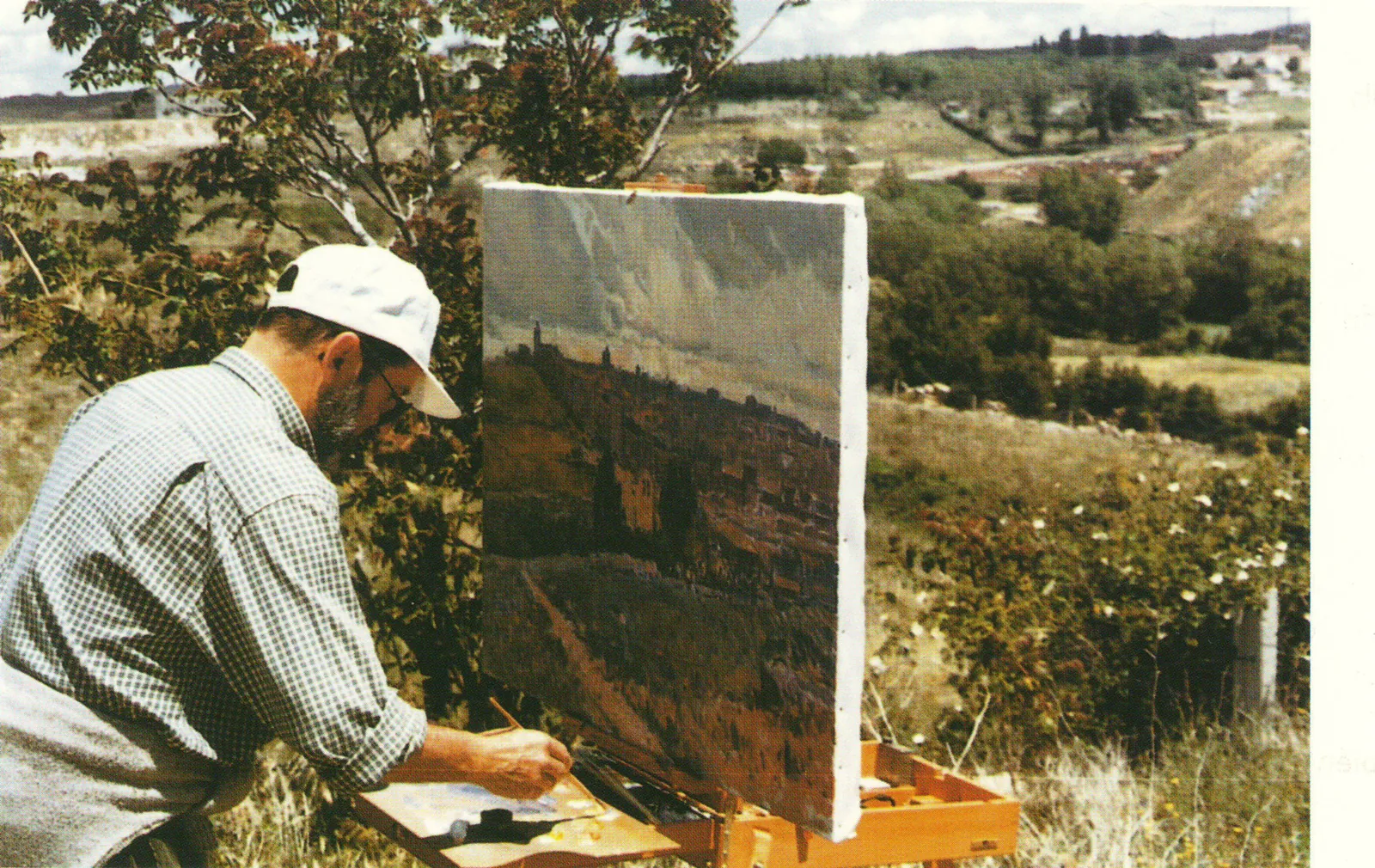 Iglesias Sanz, en una de sus habituales salidas para pintar al natural.
